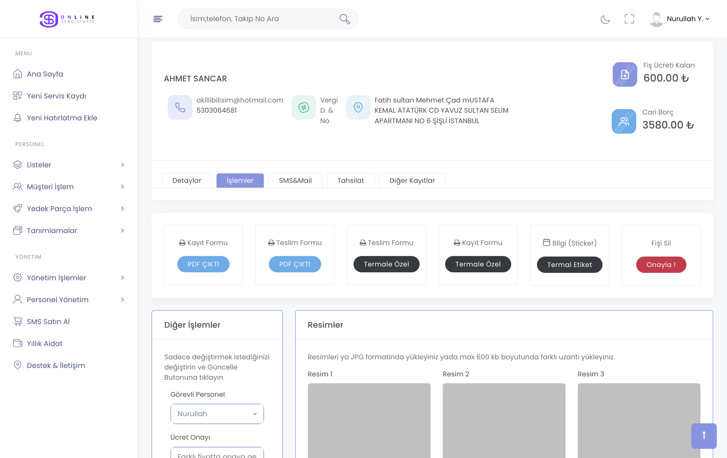 Teknik servis Programı